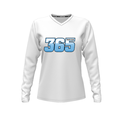 [FTLVCFWH-FYXS-LOGO2] Comfort T-Shirt (Female Youth XS, White, V Neck, Logo 2, Long Sleeve)