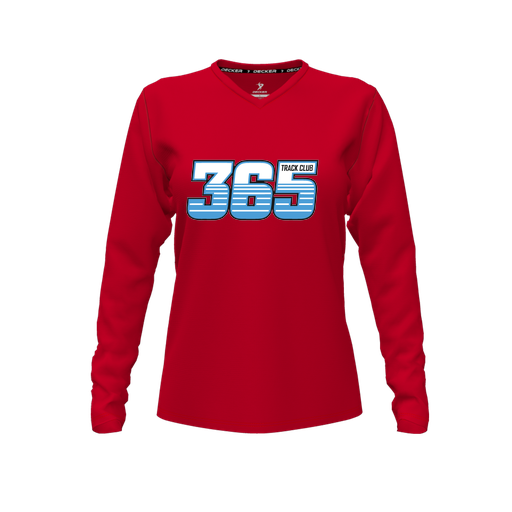 [FTLVCFRD-FYXS-LOGO2] Comfort T-Shirt (Female Youth XS, Red, V Neck, Logo 2, Long Sleeve)