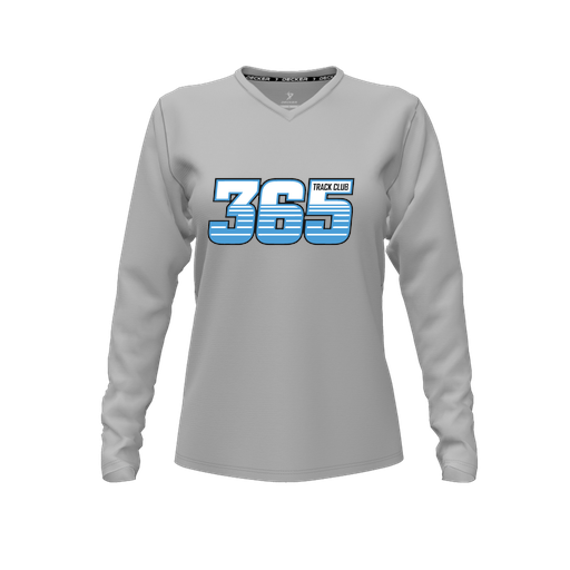 [CUS-DFW-TEES-CMF-VNK-LSL-GRY-FYXS-LOGO2] Decker Comfort T-Shirt (Female Youth XS, Gray, V Neck, Logo 2, Long Sleeve)