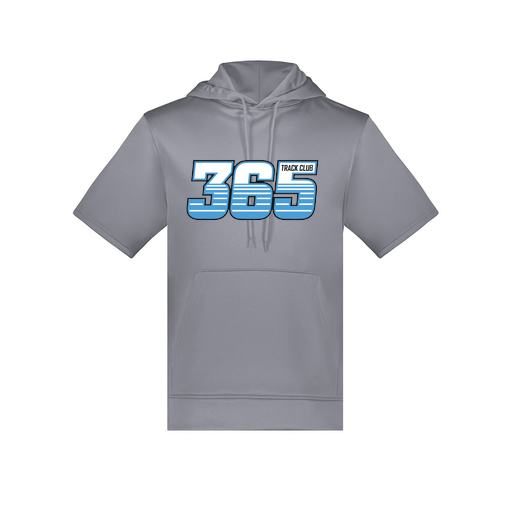 [6871.059.S-LOGO2] Men's Dri Fit Short Sleeve Hoodie (Adult S, Gray, Logo 2)