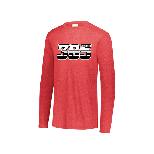 [FTLCUBRD-YS-LOGO1] Decker Youth Tri-Blend T-Shirt - Long Sleeve (Youth S, Red, Logo 1)