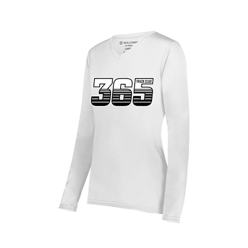 [222824.005.S-LOGO1] Ladies LS Smooth Sport Shirt (Female Adult S, White, Logo 1)